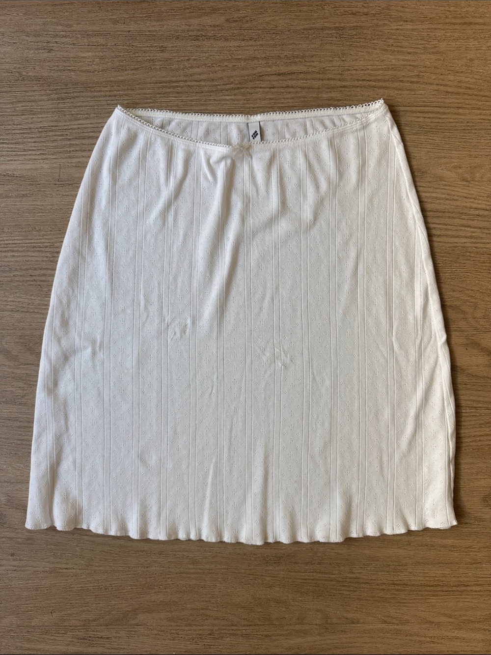 Cou Cou White Pointelle Skirt